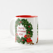 Kanadischer Weihnachtsmann Eh! Zweifarbige Tasse (Vorderseite Links)