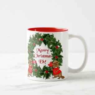 Kanadischer Weihnachtsmann Eh! Zweifarbige Tasse
