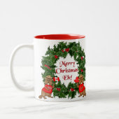 Kanadischer Weihnachtsmann Eh! Zweifarbige Tasse (Links)