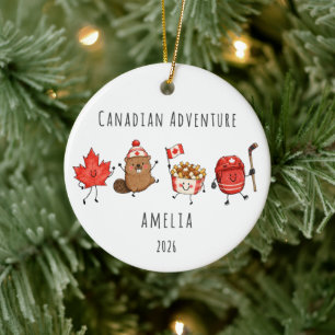Kanadisches Abenteuer Personalisierte Reise Keramik Ornament