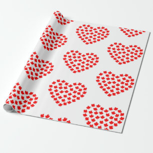 kanadisches Ahornblatt Herz kanadisch Geschenkpapier