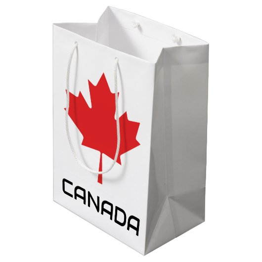 Kanadisches Ahornblatt Mittlere Geschenktüte (Rückseite Schrägansicht)