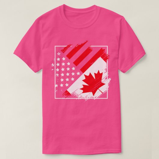 Kanadisches Ahornblätterblatt Amerika Flaggenfreun T-Shirt (Design vorne)