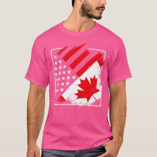 Kanadisches Ahornblätterblatt Amerika Flaggenfreun T-Shirt