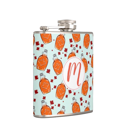 Kanadisches Ahornsirup-Muster Flachmann (Rechts)