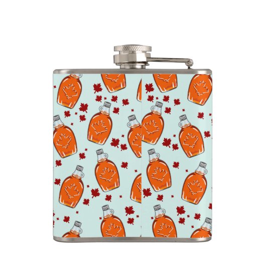 Kanadisches Ahornsirup-Muster Flachmann (Rückseite)