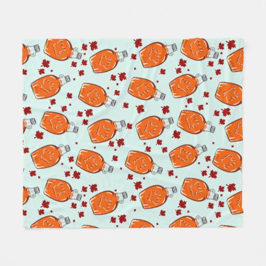 Kanadisches Ahornsirup-Muster Fleecedecke (Vorderseite (Horizontal))