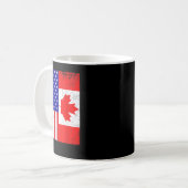 Kanadisches amerikanisches Shirt USA Kanada Flag 4 Kaffeetasse (Vorderseite Links)