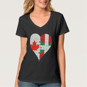 Kanadisches Baskenflaggenherz T-Shirt