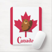 kanadisches Biber-Cartoon-Reiseplakat Mousepad (Mit Mouse)