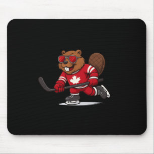 Kanadisches Biber-Hockey-Symbol-Flag-Shirt 1. Juli Mousepad