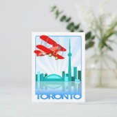 Kanadisches Biplane über Toronto Retro Design Postkarte (Stehend Vorderseite)