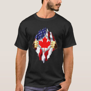 Kanadisches Blut in Me Kanada - Amerikanische Flag T-Shirt