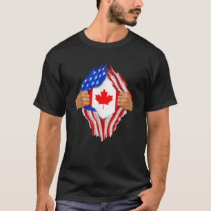Kanadisches Blut in mir Kanada-Flagge Geschenk T-Shirt