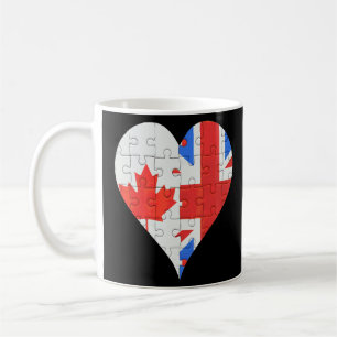 kanadisches Britisches Flaggenherz Kaffeetasse