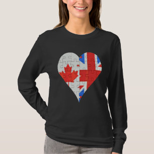 kanadisches Britisches Flaggenherz T-Shirt