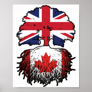 Kanadisches Britisches Tree Roots-Flag für Kanada Poster