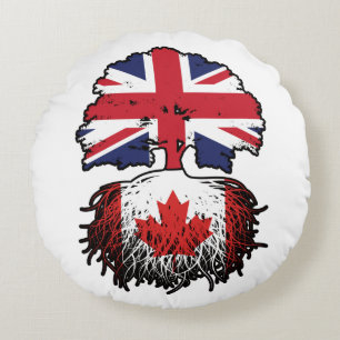 Kanadisches Britisches Tree Roots-Flag für Kanada Rundes Kissen