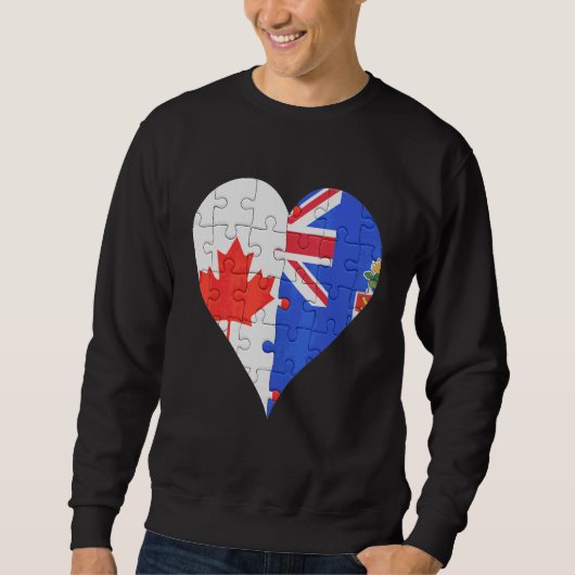 kanadisches Caymanisches Flaggenherz Sweatshirt (Vorderseite)