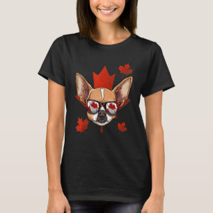 Kanadisches Chihuahua Maple Tree Leaf Canada Flag T-Shirt
