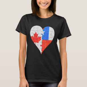 kanadisches chilenisches Flaggenherz T-Shirt