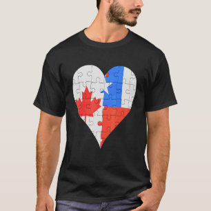 kanadisches chilenisches Flaggenherz T-Shirt