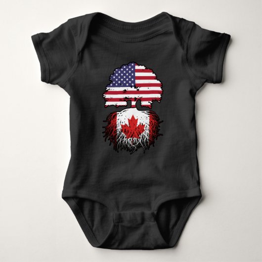 Kanadisches Flag der amerikanischen Tree Roots Baby Strampler (Vorderseite)