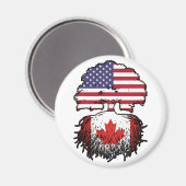 Kanadisches Flag der amerikanischen Tree Roots Magnet (Vorderseite/Rückseite)