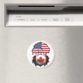 Kanadisches Flag der amerikanischen Tree Roots Magnet (In Situ (Geschirrspüler))
