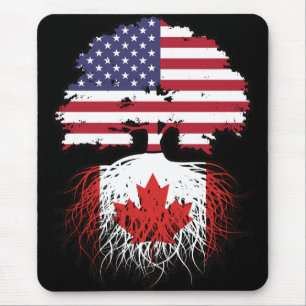 Kanadisches Flag der amerikanischen Tree Roots Mousepad