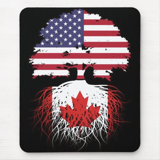 Kanadisches Flag der amerikanischen Tree Roots Mousepad (Vorne)