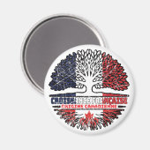 Kanadisches Flag Frankreich Tree Roots Magnet (Vorderseite/Rückseite)