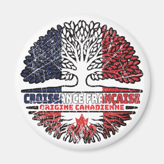 Kanadisches Flag Frankreich Tree Roots Magnet (Vorne)