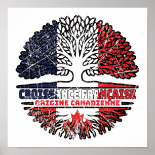 Kanadisches Flag Frankreich Tree Roots Poster