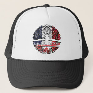 Kanadisches Flag Frankreich Tree Roots Truckerkappe