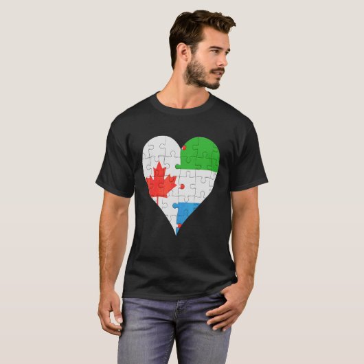 Kanadisches Flag Herz T-Shirt (Vorne ganz)