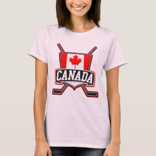 Kanadisches Flag Hockey-Logo mit Rückseite T-Shirt