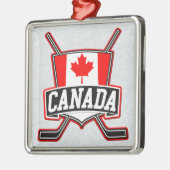 Kanadisches Flag Hockey-Logo Ornament Aus Metall (Links)