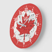 Kanadisches Flaggen-Ahornblatt auf a Große Wanduhr (Winkel)