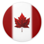 kanadisches Flaggendekor für Ahornleder Door Knobs Keramikknauf (Vorderseite)