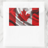 kanadisches Flaggengewebe Rechteckiger Aufkleber (Tasche)