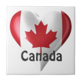 Kanadisches Flaggenherz Fliese (Vorderseite)