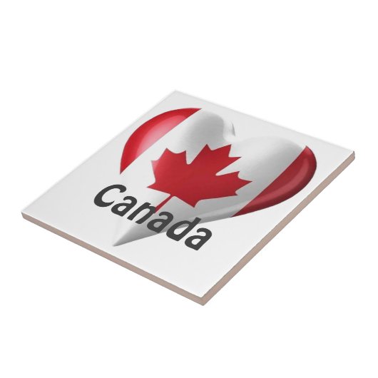 Kanadisches Flaggenherz Fliese (Seite)