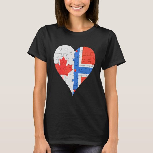 Kanadisches Flaggenherz T-Shirt (Vorderseite)
