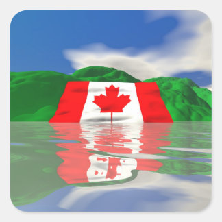 kanadisches Flaggenland Quadratischer Aufkleber