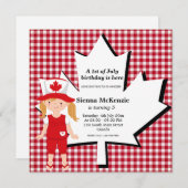 kanadisches Geburtstagsmädchen Einladung (Vorne/Hinten)