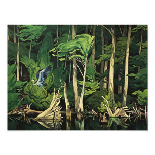 Kanadisches Gemälde 'Blue Heron' von A J Casson Fotodruck