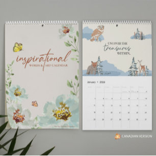 Kanadisches Gitter 2026 Zitate und Kunst Kalender