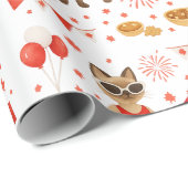 Kanadisches Golf Gegerät für Katzen-Liebhaber Geschenkpapier (Rolleneckpunkt)