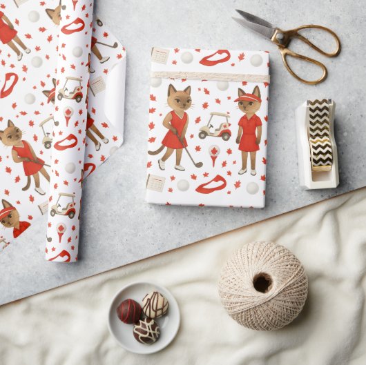 Kanadisches Golf Gegerät für Katzen-Liebhaber Geschenkpapier (Kunsthandwerk)